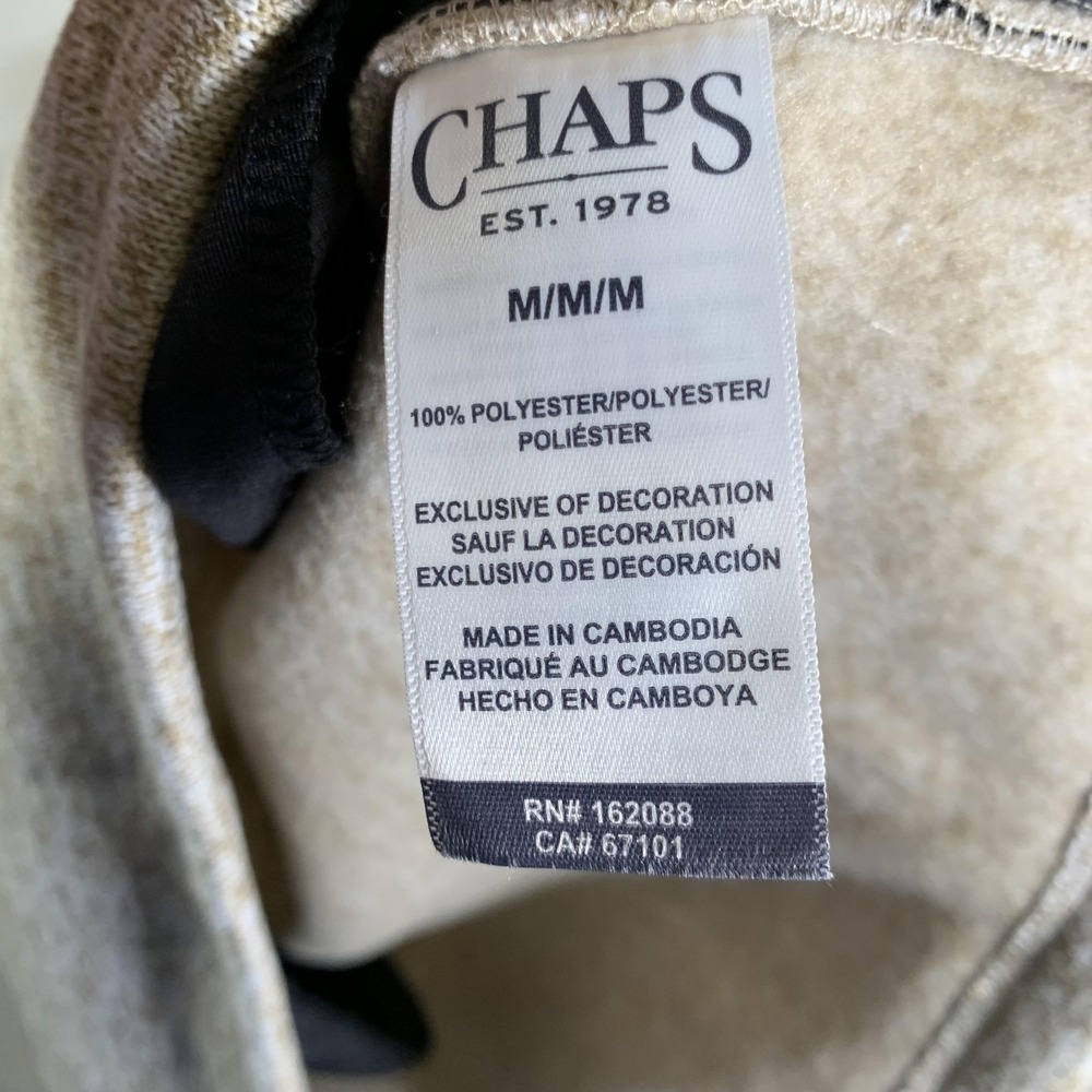 Chaps Sweater Mens Medium Beige Heather Quarter Zip Fleece Pullover Top Knit NEW - Picture 10 of 12